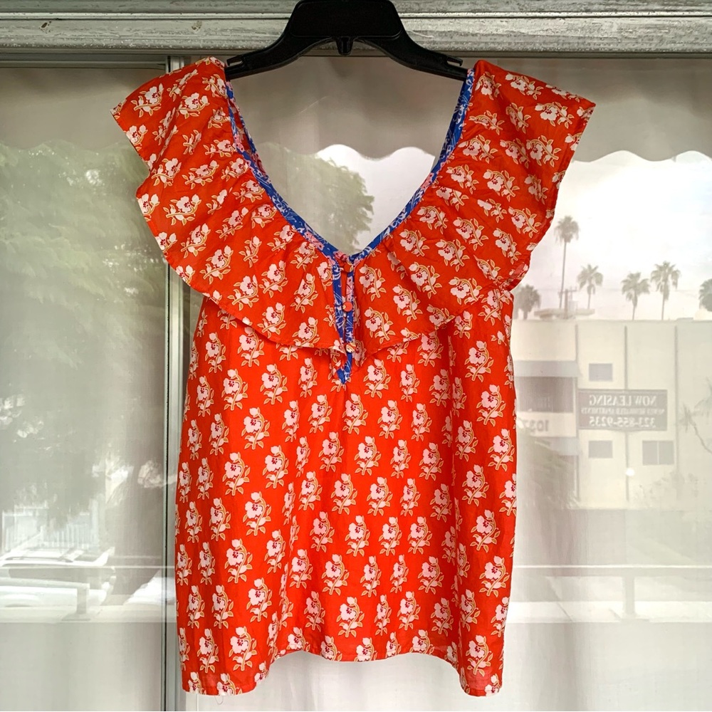 ❗️SALE❗️ J.Crew Ruffle V Neck Top